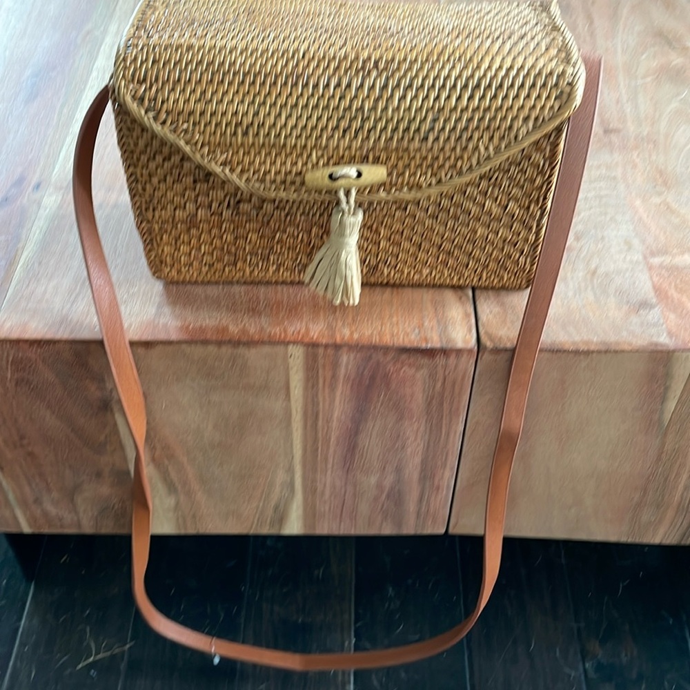 NWOT Nordstrom Wicker bag.rectangle